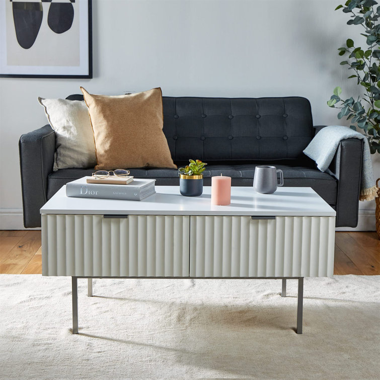 Crate and barrel coffee sales table with storage